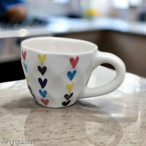 Multi colour heart mug