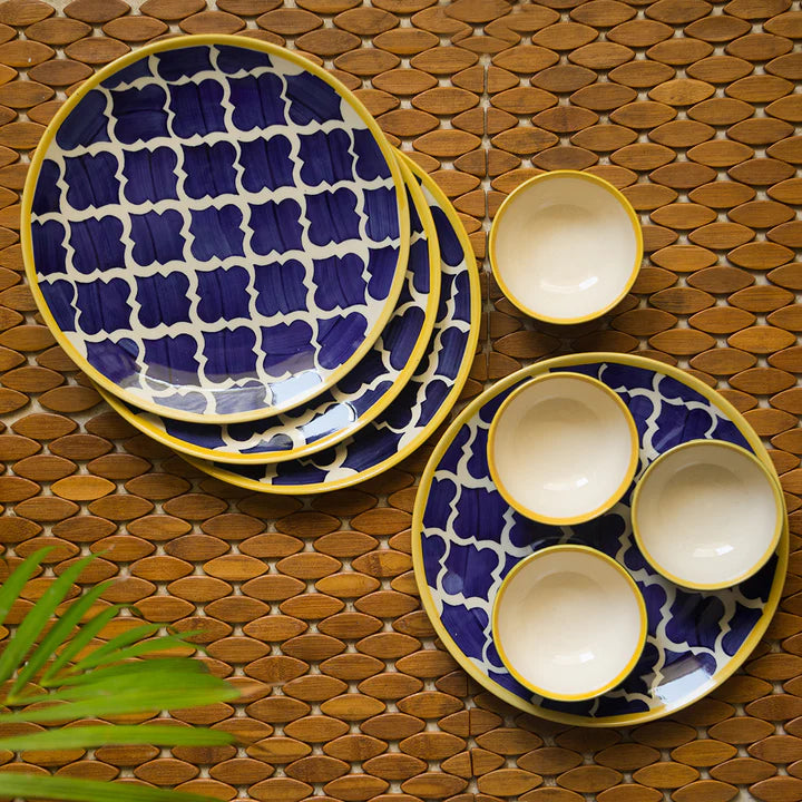 Moroccan hand-painted dinner set