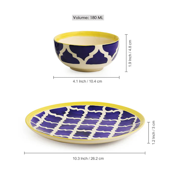 Moroccan hand-painted dinner set