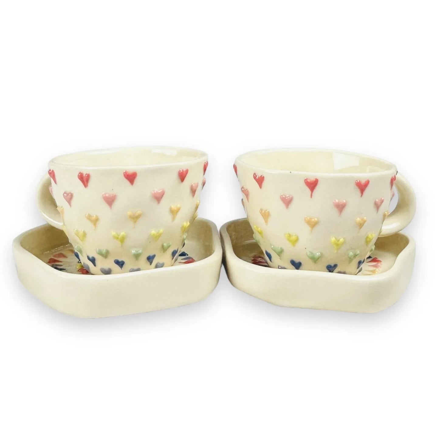 Multi colour heart mug
