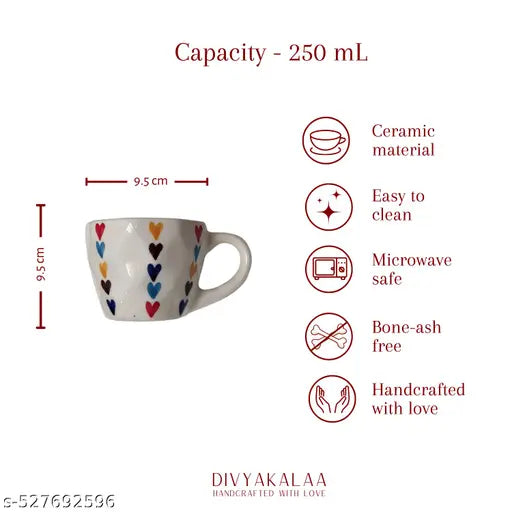Multi colour heart mug