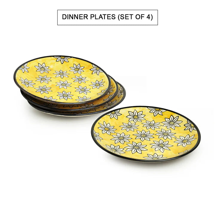 californian sunflowers hand-painted dinner set