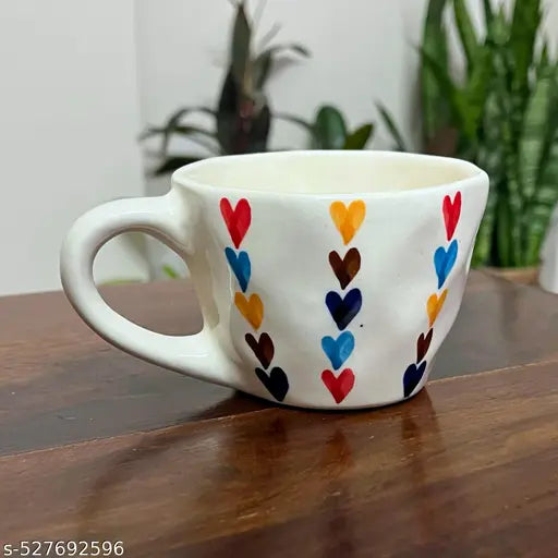 Multi colour heart mug